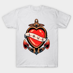 love and anchor tattoo T-Shirt